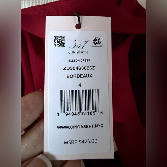 Cinq a Sept Ellson dress new size 4
Color Bordeux - Picture 6 of 6